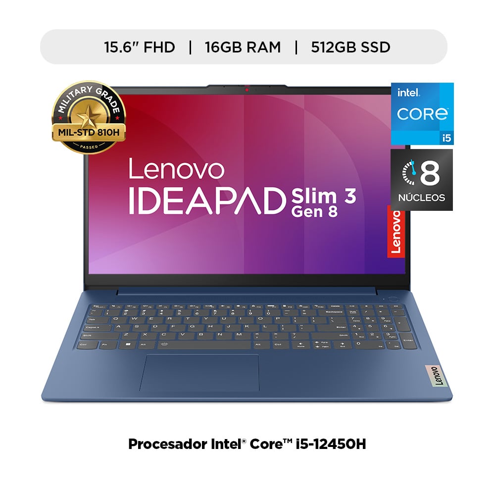 LAPTOP LENOVO IDEAPAD SLIM 3I INTEL CORE I5 (16GB RAM 512GB SSD) 15.6