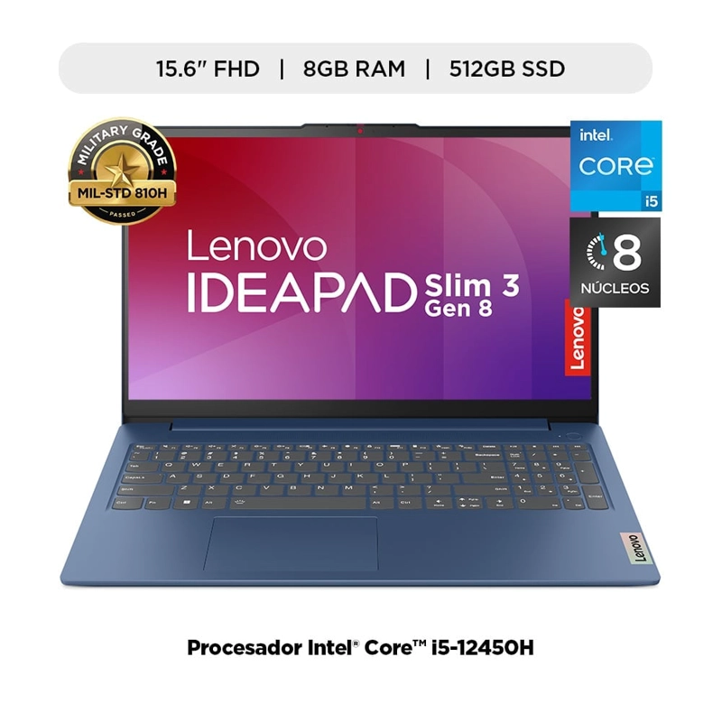 LAPTOP LENOVO IDEAPAD SLIM 3I INTEL CORE I5 (8GB RAM 512GB SSD) 15.6