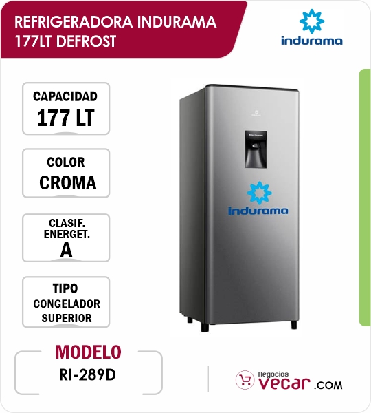 REFRIGERADORA INDURAMA 177LT RI-289D DEFROST COLOR CROMA