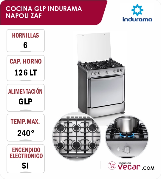 COCINA GLP INDURAMA NAPOLI ZAF