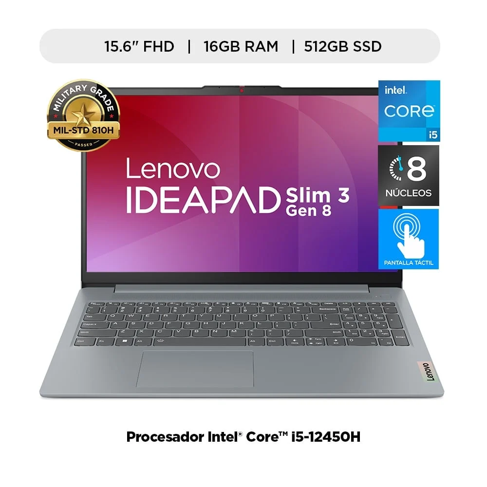 LAPTOP LENOVO IDEAPAD SLIM 3I INTEL CORE I5 (16GB RAM 512GB SSD) 15.6