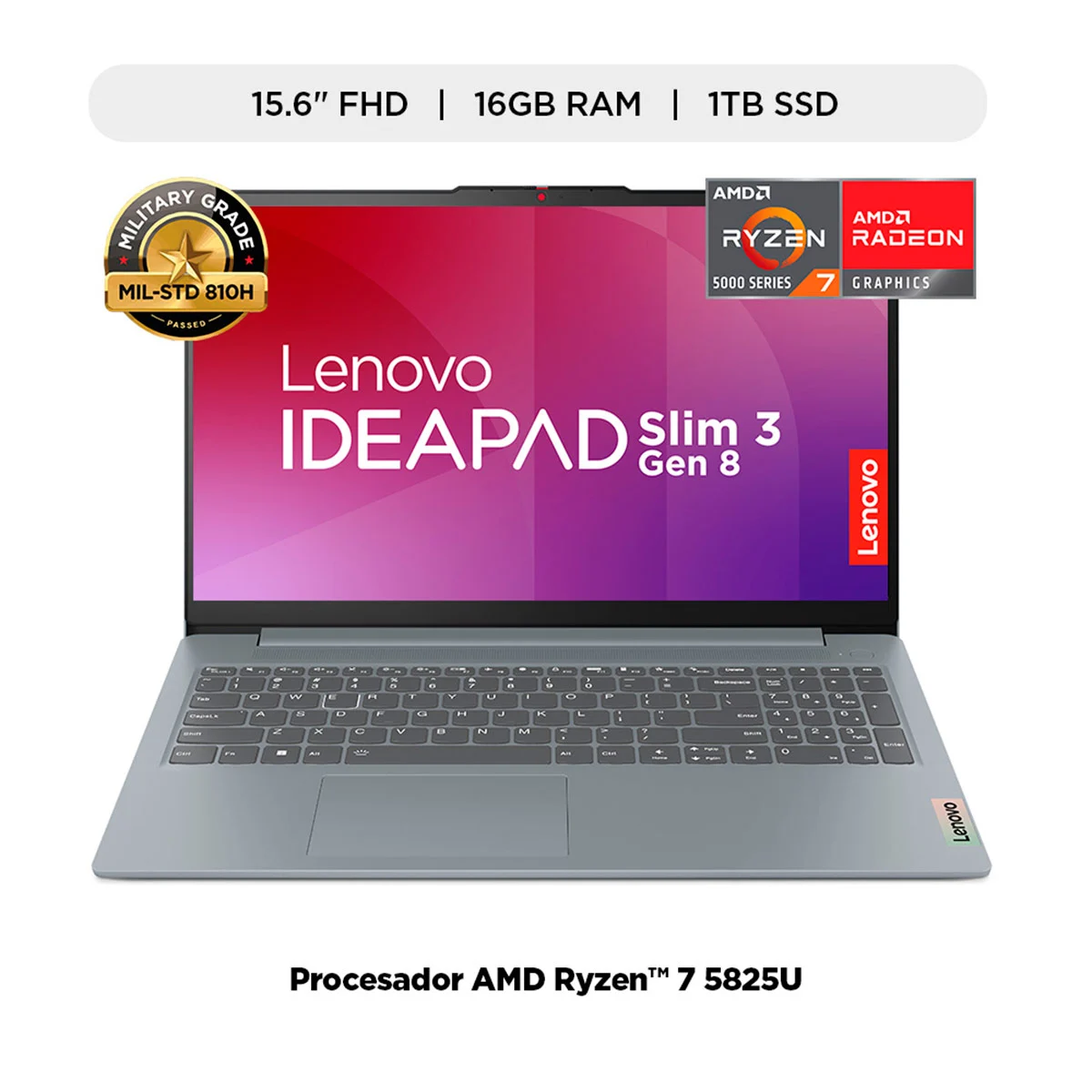 LAPTOP LENOVO IDEAPAD SLIM 3 AMD RYZEN 7 (16GB RAM 1TB SSD) 15.6