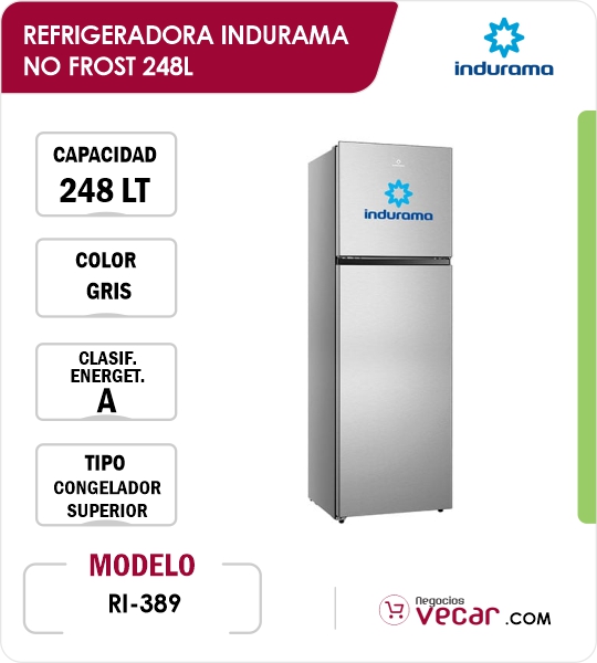 REFRIGERADORA INDURAMA NO FROST RI389 248L