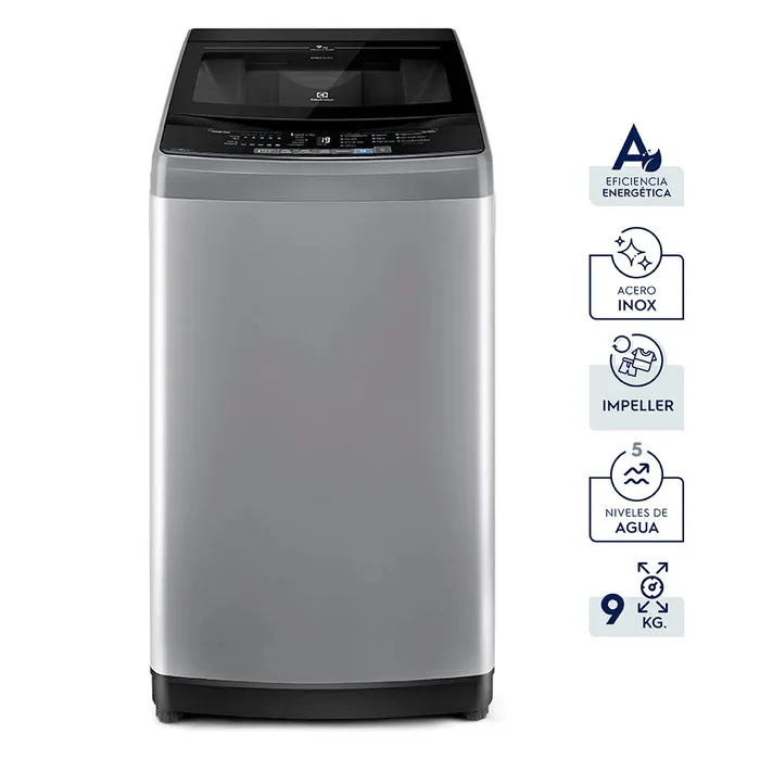 LAVADORA ELECTROLUX CARGA SUPERIOR 9KG WATER FUZZY SILVER