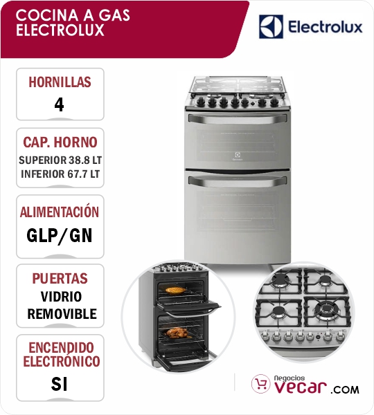 COCINA A GAS ELECTROLUX 4 QUEMADORES 56DXQ