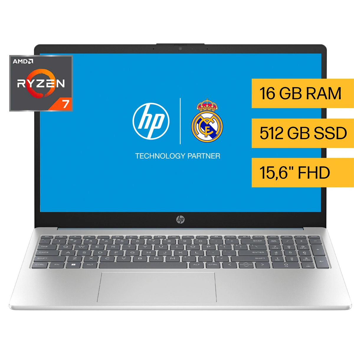 LAPTOP HP FHD  AMD RYZENâ„¢ 7 (16GB RAM 512 GB SSD) 15.6