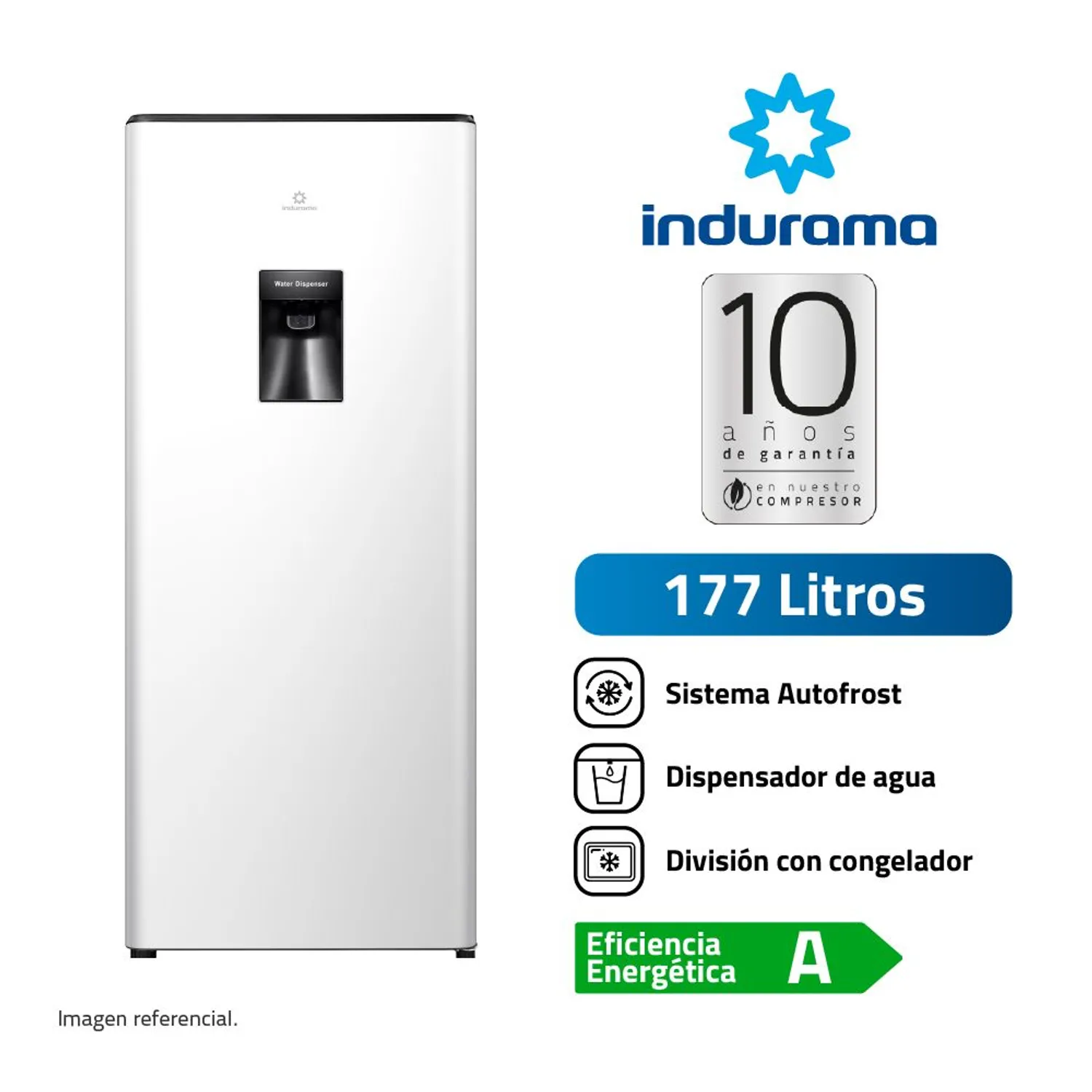 REFRIGERADORA INDURAMA MONOPUERTA - BLANCO